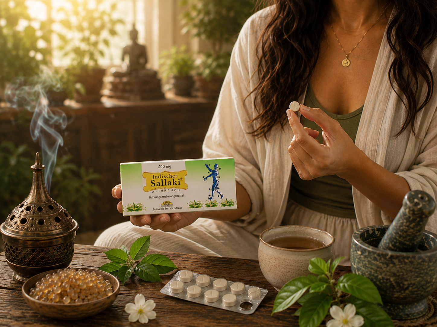 Sallaki Weihrauch Tabletten 400 mg – Boswellia serrata Nahrungsergänzungsmittel, 90 Stück, vegan, ayurvedisch