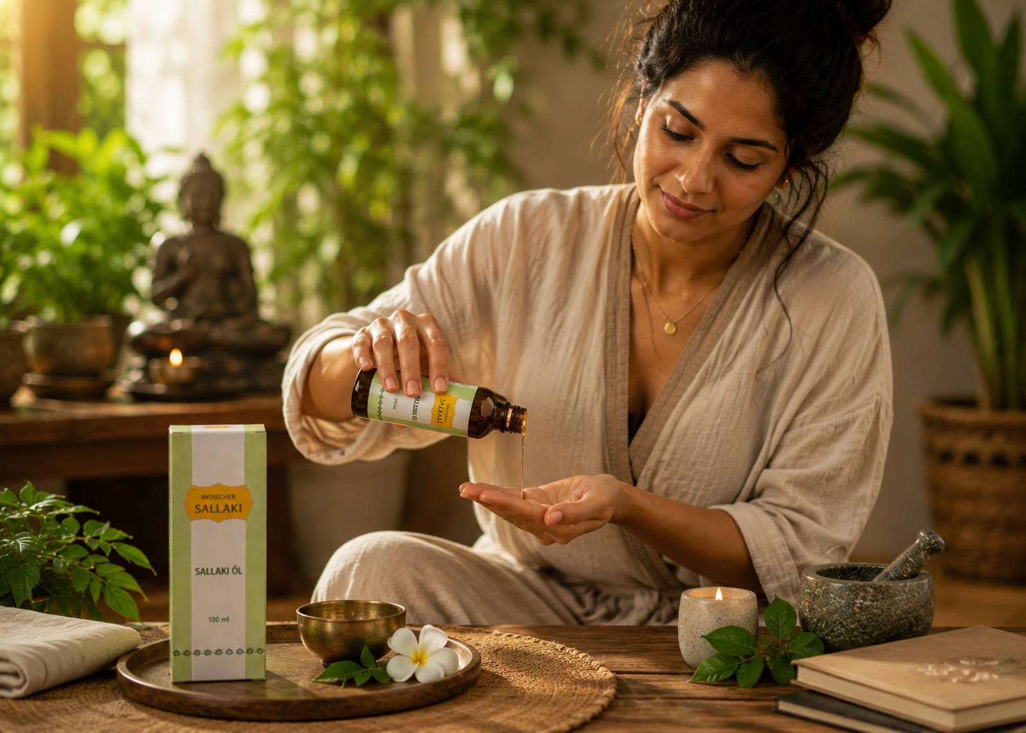 Sallaki Öl 100 ml – Ayurvedisches Massageöl mit Boswellia serrata und Menthol für Gelenke & Muskeln